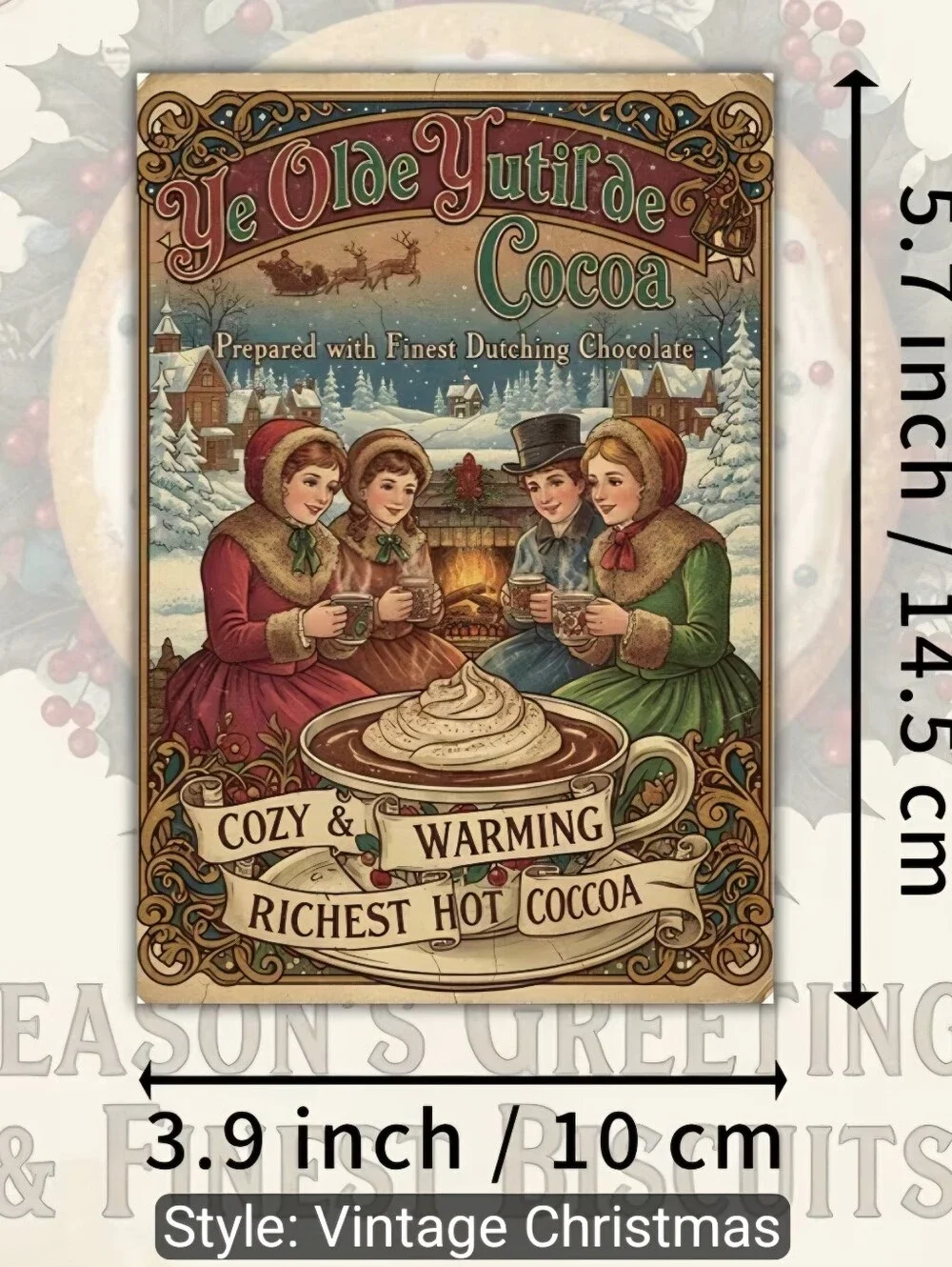 Victorian Style Christmas post cards home decoration retro 4x6 paper Ephemera